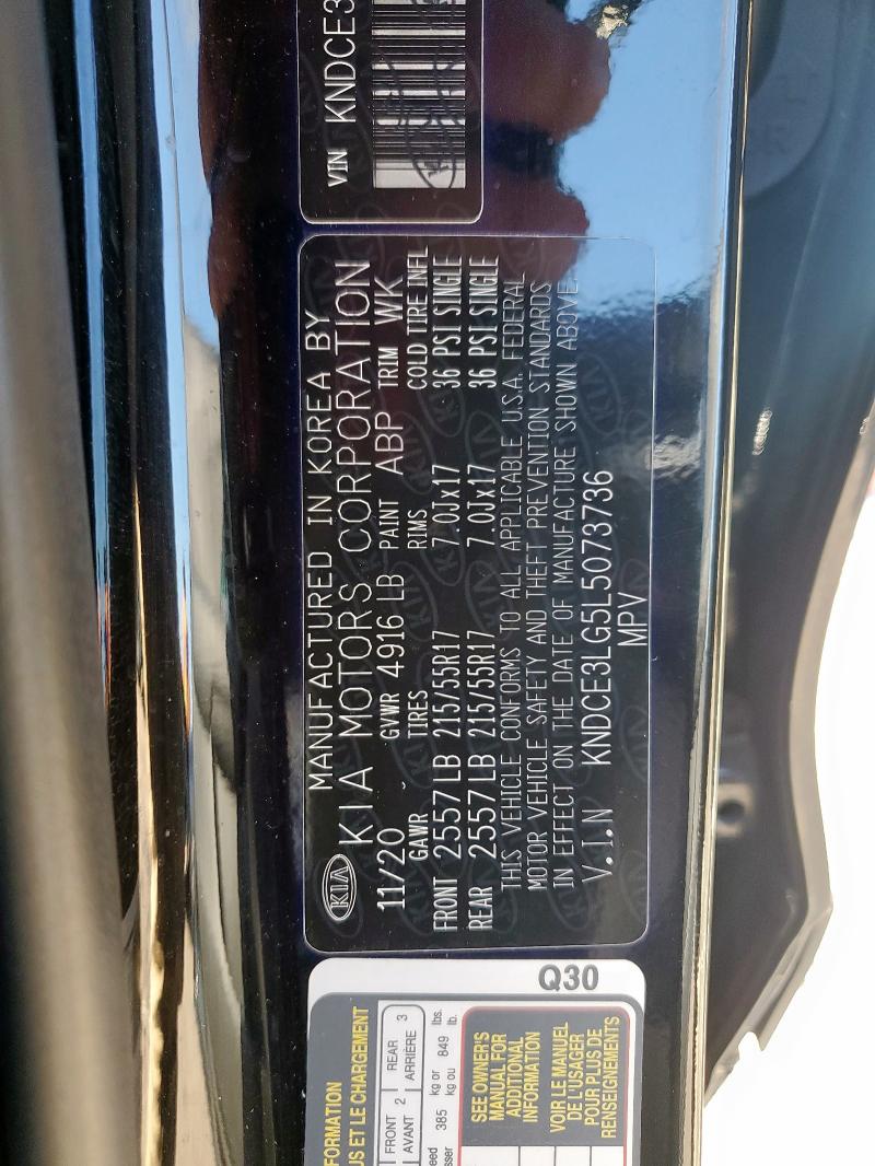 2020 KIA NIRO EX PREMIUM KNDCE3LG5L5073736