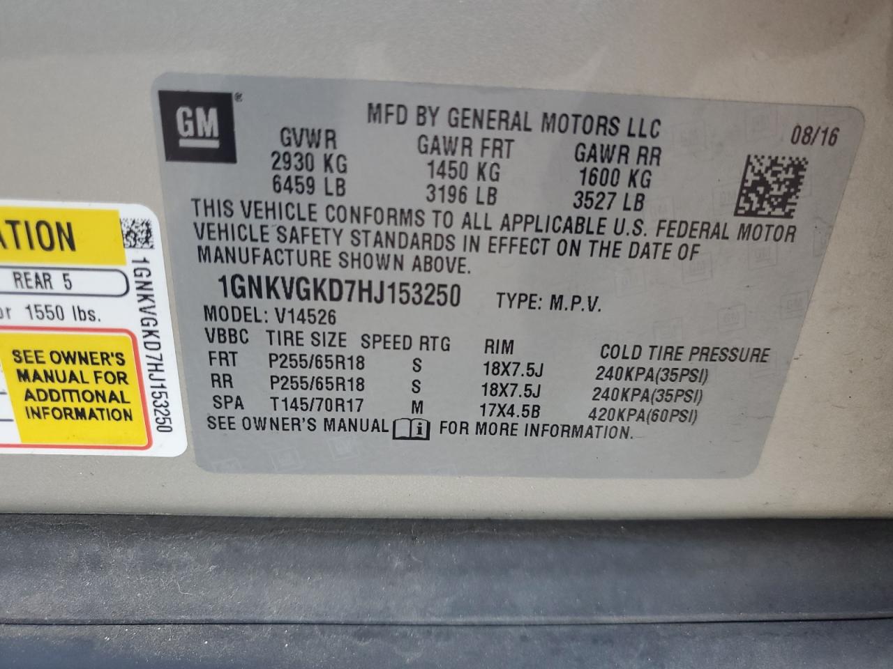 CHEVROLET TRAVERSE LT