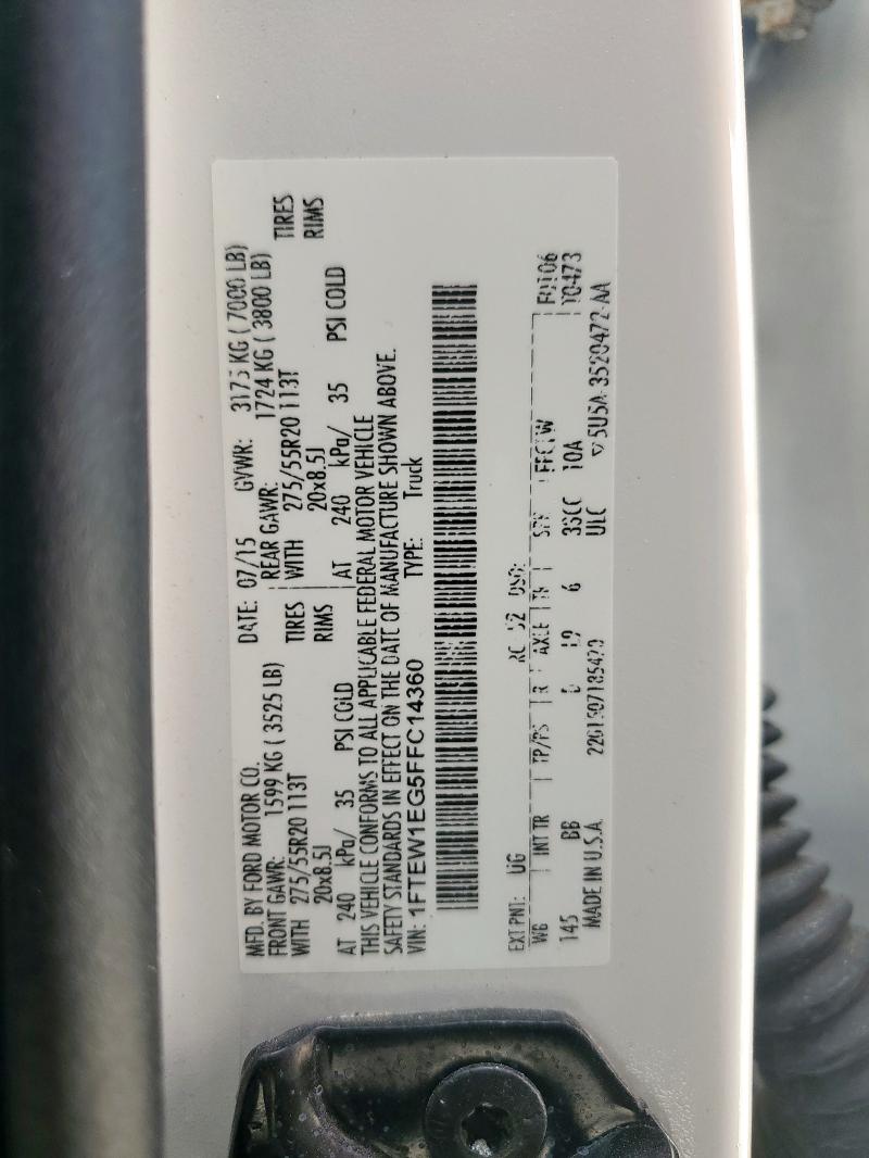 2015 FORD F150 SUPER 1FTEW1EG5FFC14360