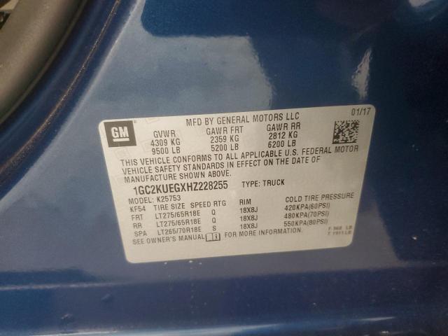 2017 CHEVROLET SILVERADO 1GC2KUEGXHZ228255