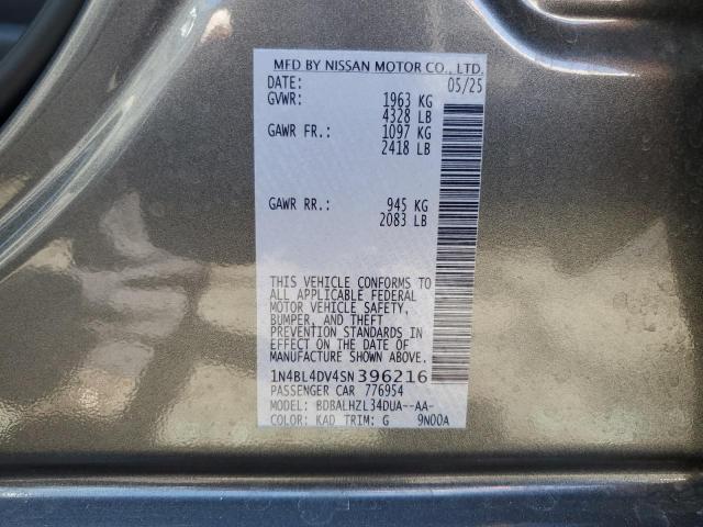 2025 NISSAN ALTIMA SV 1N4BL4DV4SN396216