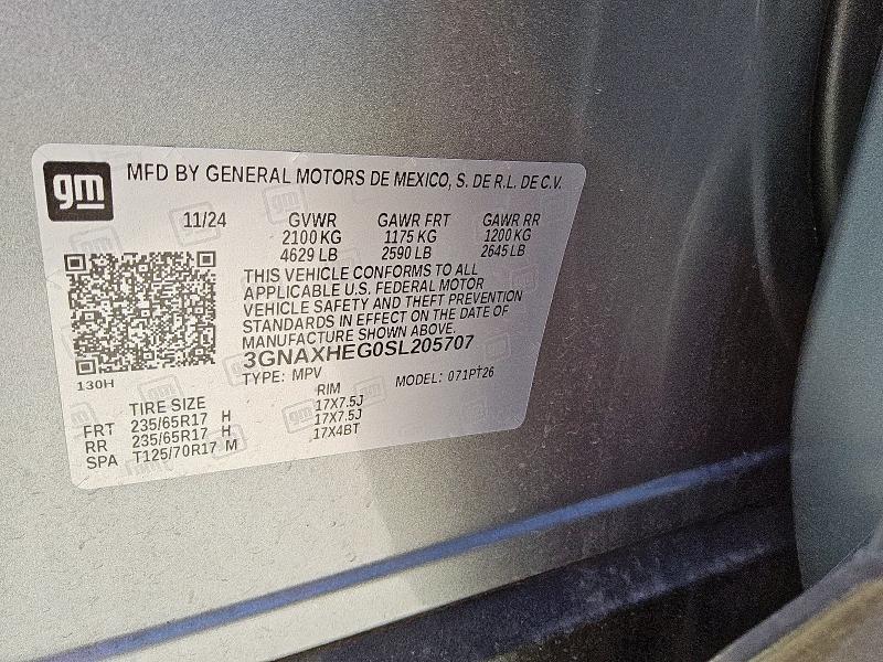 2025 CHEVROLET EQUINOX LT 3GNAXHEG0SL205707