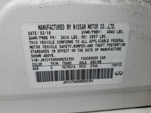 2016 INFINITI Q50 BASE JN1CV7ARXGM252350