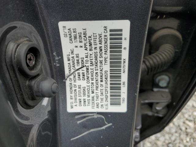 2018 HONDA CIVIC LX 2HGFC2F51JH540570