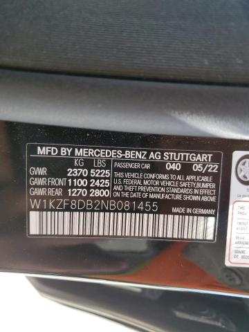 2022 MERCEDES-BENZ E 350 W1KZF8DB2NB081455
