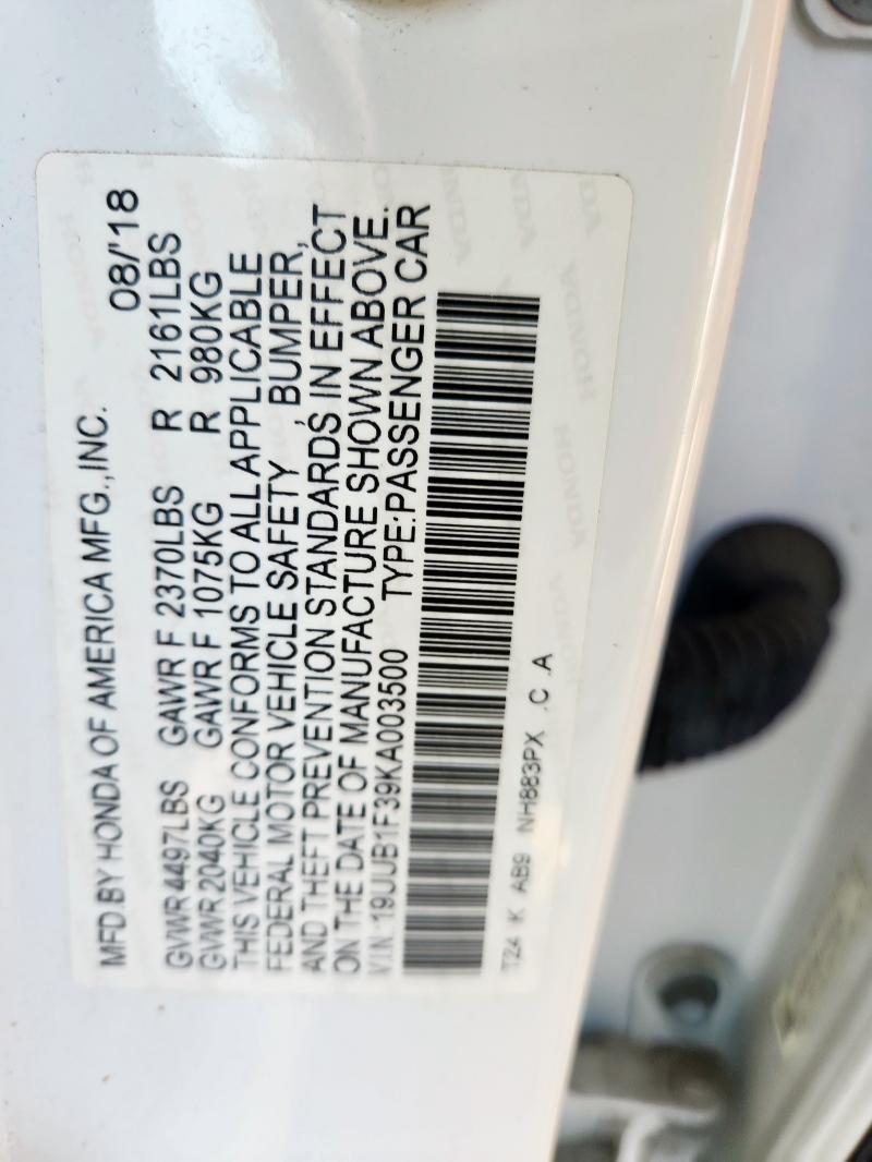 2019 ACURA TLX 19UUB1F39KA003500