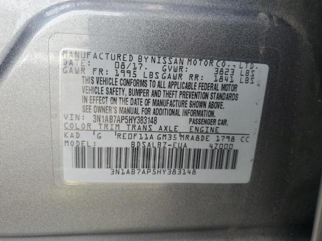 2017 NISSAN SENTRA S 3N1AB7AP5HY383148