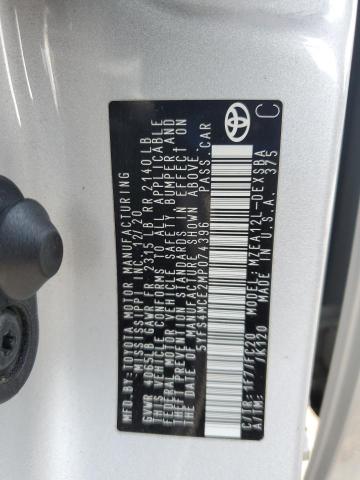 2021 TOYOTA COROLLA SE 5YFS4MCE2MP074396