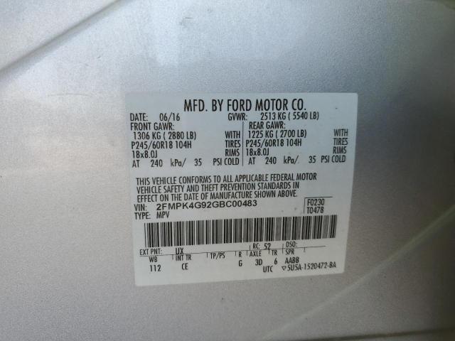 2016 FORD EDGE SE 2FMPK4G92GBC00483