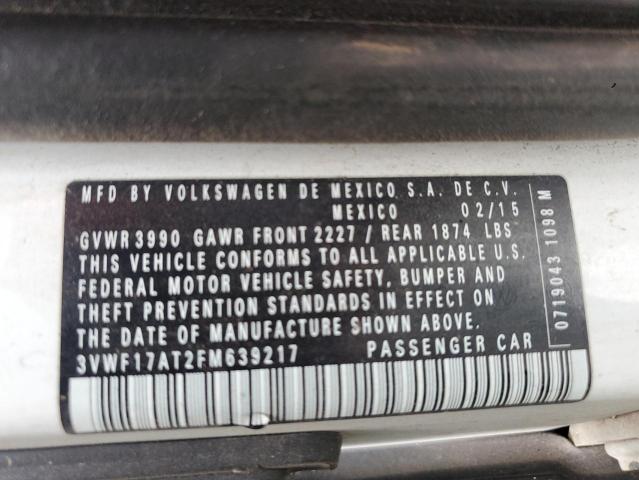 2015 VOLKSWAGEN BEETLE 1.8 3VWF17AT2FM639217