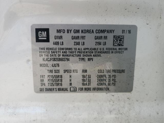 2016 BUICK ENCORE CON KL4CJFSB2GB603794