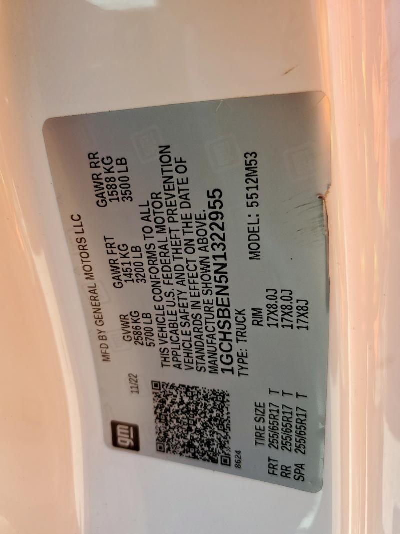 2022 CHEVROLET COLORADO - 1GCHSBEN5N1322955