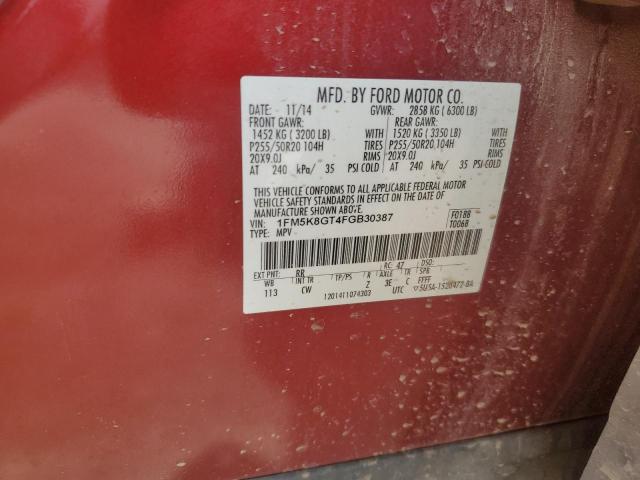 2015 FORD EXPLORER SPORT 1FM5K8GT4FGB30387