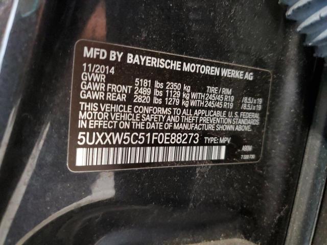 2015 BMW X4 XDRIVE3 5UXXW5C51F0E88273