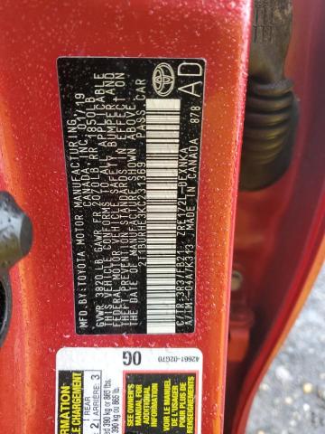 2019 TOYOTA COROLLA L - 2T1BURHE3KC231369