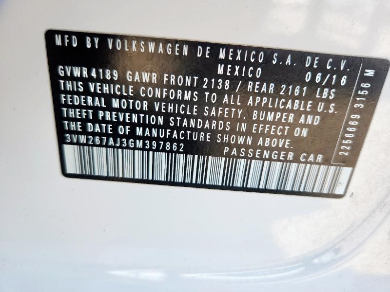 2016 VOLKSWAGEN JETTA S - 3VW267AJ3GM397862