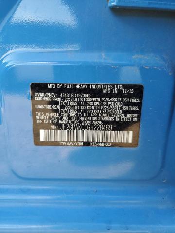 2016 SUBARU CROSSTREK LIMITED JF2GPAKC0GH228469