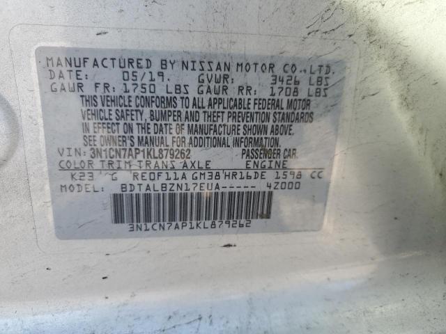 2019 NISSAN VERSA S 3N1CN7AP1KL879262