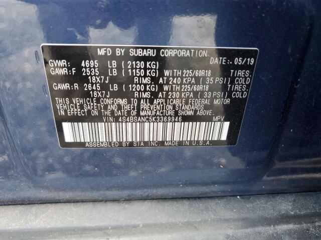 2019 SUBARU OUTBACK 2.5I LIMITED 4S4BSANC5K3369946