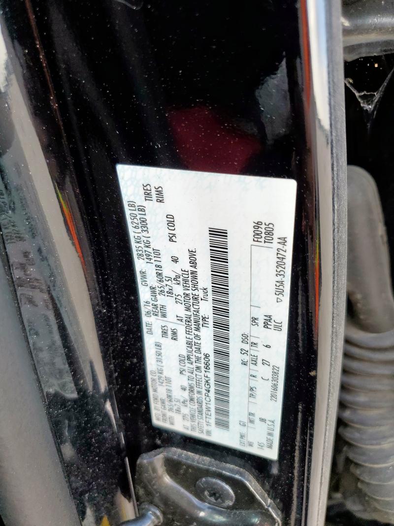 2016 FORD F150 SUPER 1FTEW1CP4GKF16606