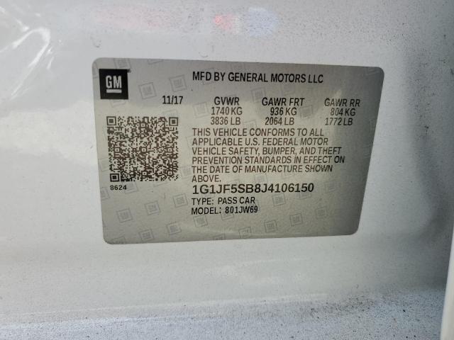 2018 CHEVROLET SONIC PREM 1G1JF5SB8J4106150