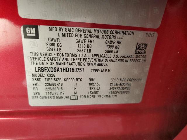 2017 BUICK ENVISION E LRBFXDSA1HD160751