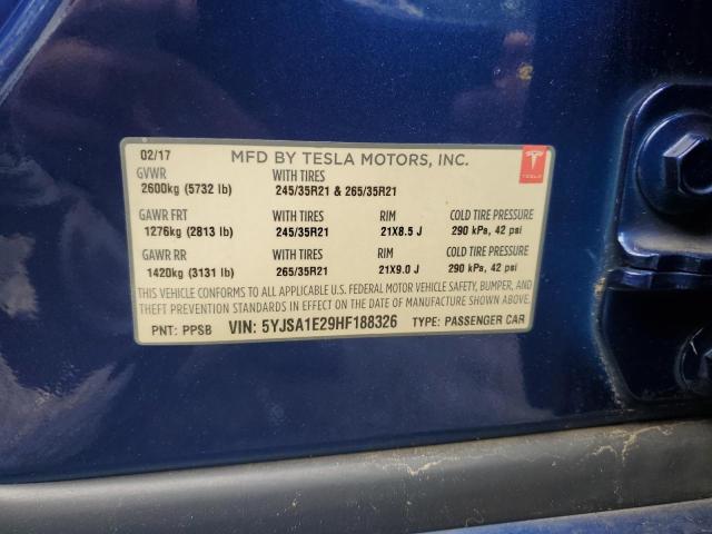 2017 TESLA MODEL S #3287605015