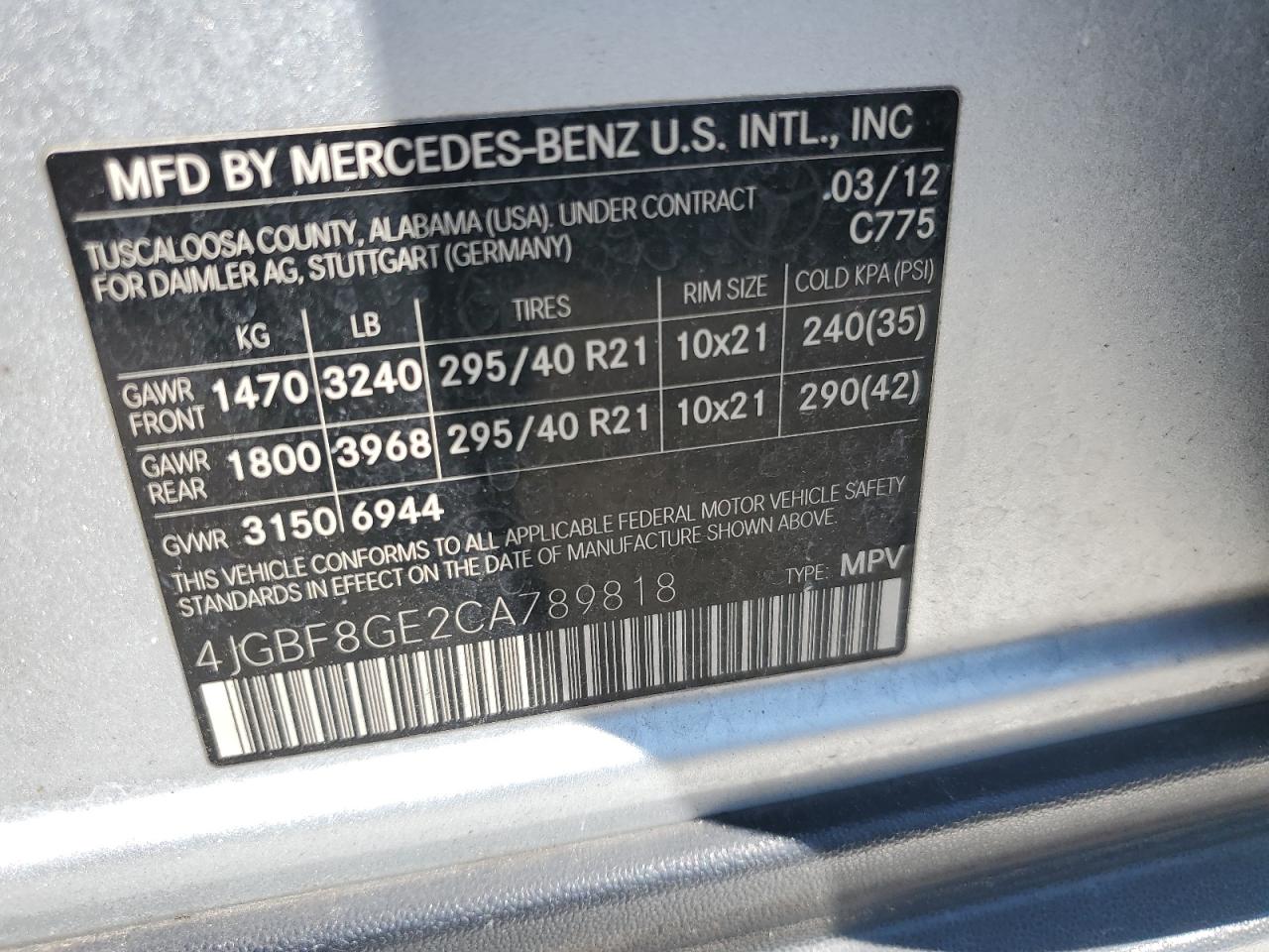 MERCEDES-BENZ GL-CLASS 550 4MATIC