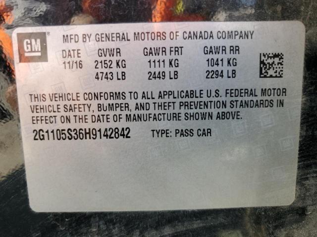 2017 CHEVROLET IMPALA LT 2G1105S36H9142842