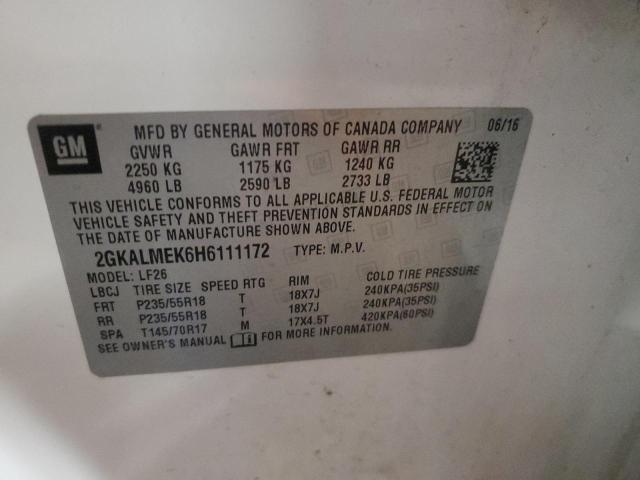 2017 GMC TERRAIN SL 2GKALMEK6H6111172