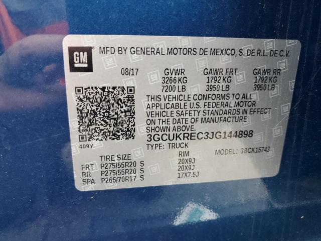 2018 CHEVROLET SILVERADO 3GCUKREC3JG144898