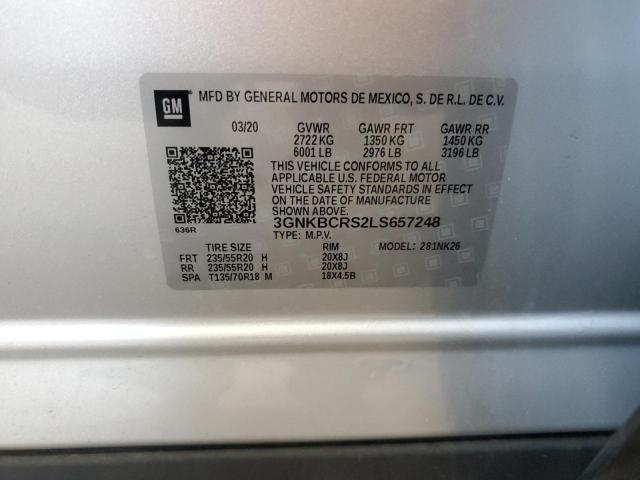 2020 CHEVROLET BLAZER 2LT 3GNKBCRS2LS657248