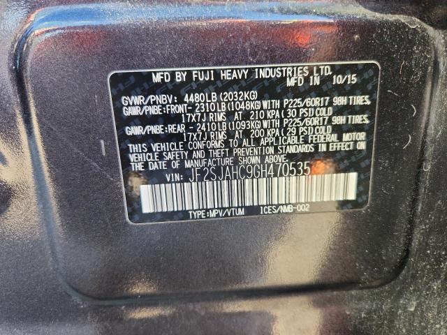 2016 SUBARU FORESTER 2 JF2SJAHC9GH470535