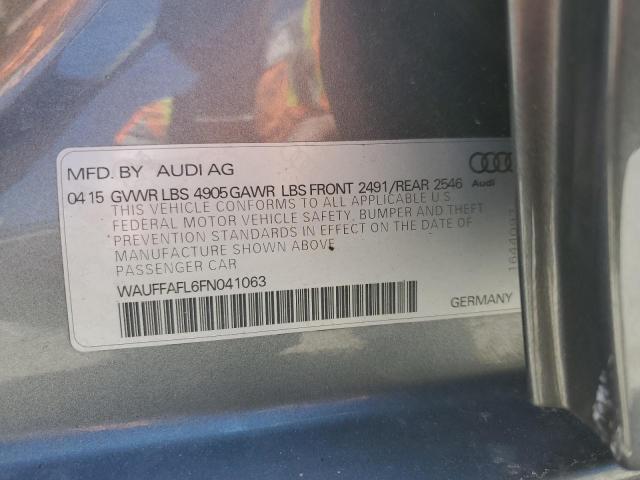2015 AUDI A4 PREMIUM PLUS WAUFFAFL6FN041063