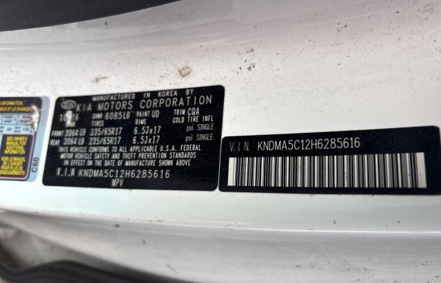 2017 KIA SEDONA L KNDMA5C12H6285616