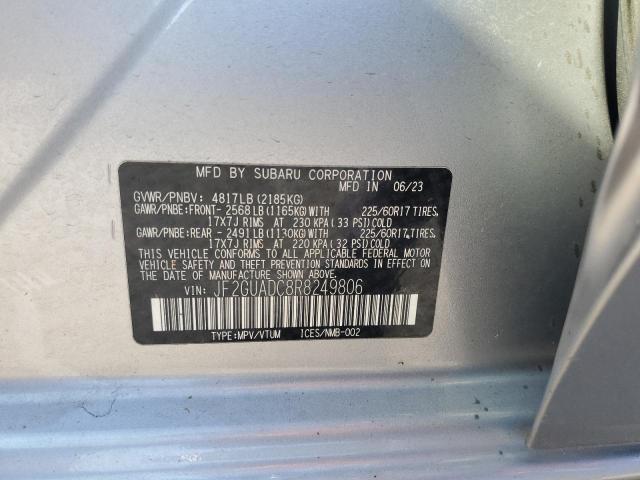 2024 SUBARU CROSSTREK JF2GUADC8R8249806