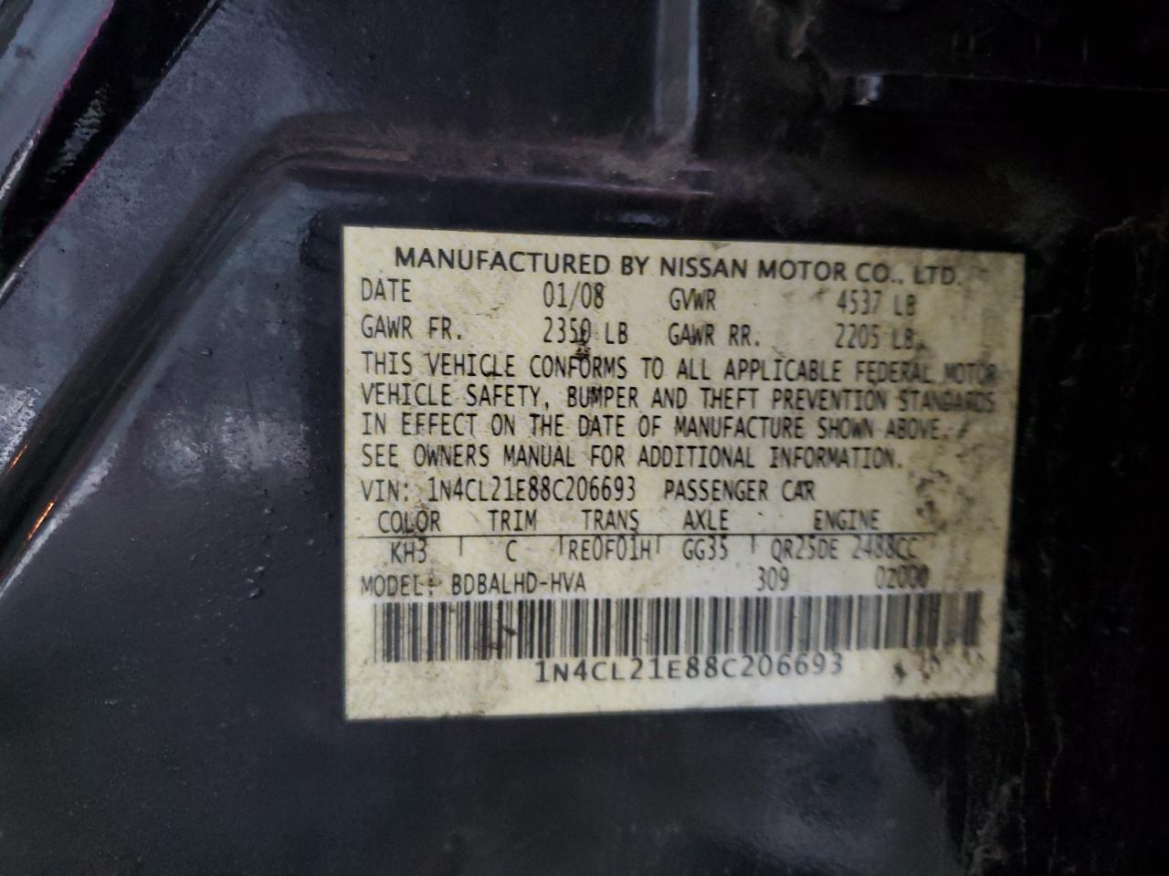 Lot #3266780358 2008 NISSAN ALTIMA HYB