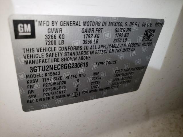 2016 GMC SIERRA K15 3GTU2NEC8GG236610