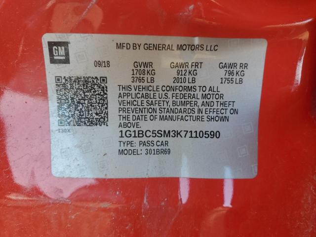 2019 CHEVROLET CRUZE LS 1G1BC5SM3K7110590