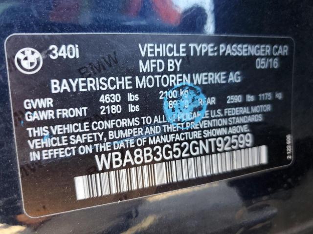 2016 BMW 340 I WBA8B3G52GNT92599
