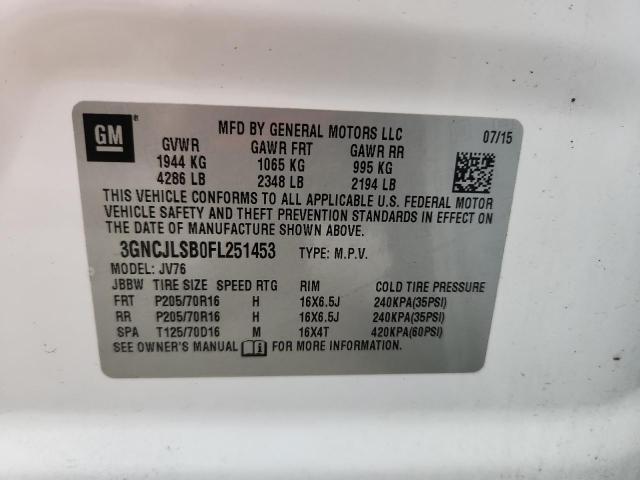 2015 CHEVROLET TRAX 1LT 3GNCJLSB0FL251453