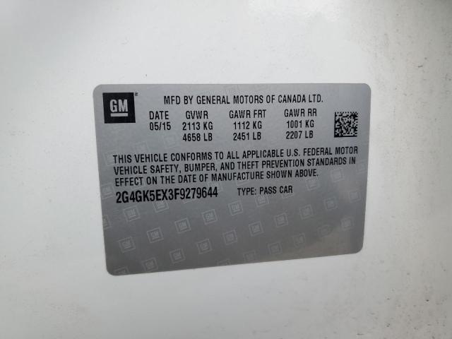 2015 BUICK REGAL 2G4GK5EX3F9279644