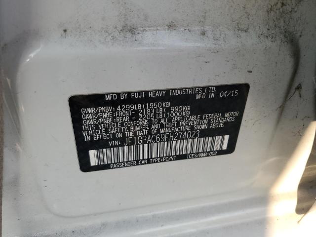 2015 SUBARU IMPREZA PR JF1GPAC69FH274023
