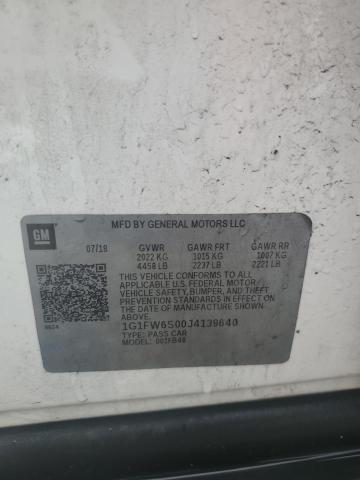 2018 CHEVROLET BOLT EV LT 1G1FW6S00J4139640