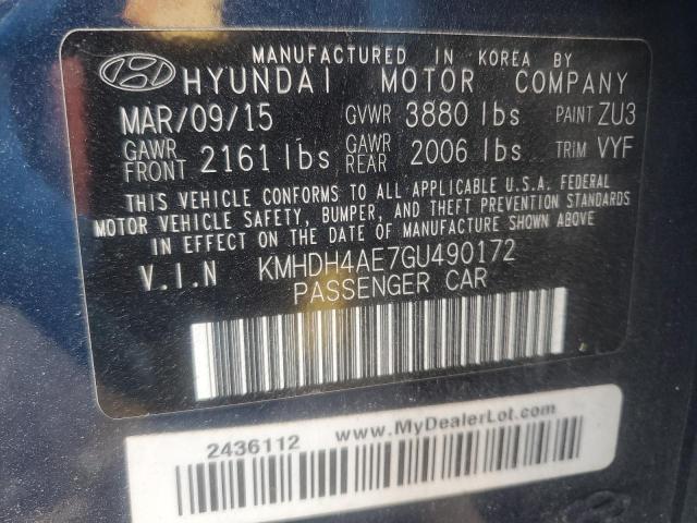 2016 HYUNDAI ELANTRA SE KMHDH4AE7GU490172