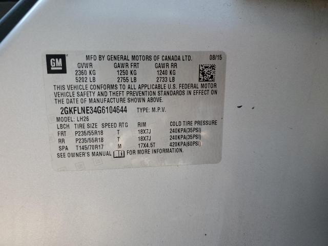 2016 GMC TERRAIN SLE 2GKFLNE34G6104644