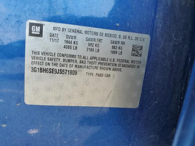 2018 CHEVROLET CRUZE LT 3G1BH6SE9JS571809