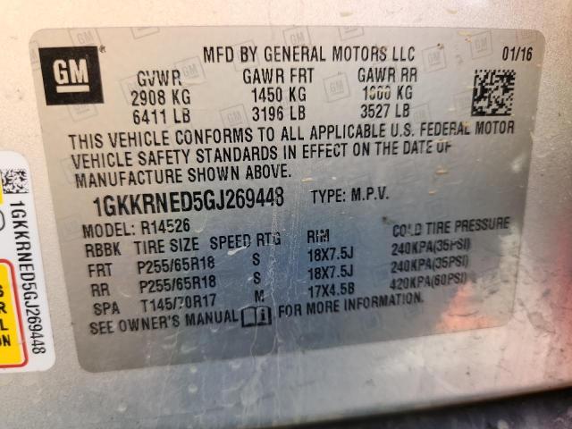 2016 GMC ACADIA SLE 1GKKRNED5GJ269448