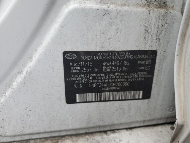 2016 HYUNDAI SONATA SE 5NPE24AF0GH286360