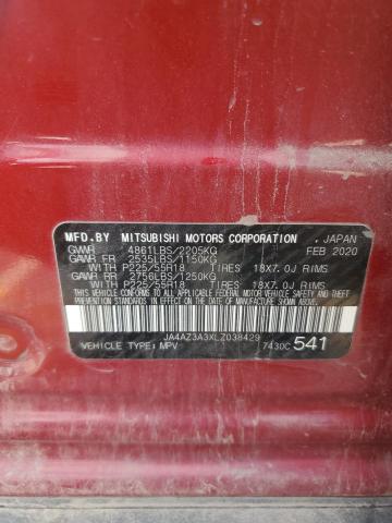 2020 MITSUBISHI OUTLANDER JA4AZ3A3XLZ038429